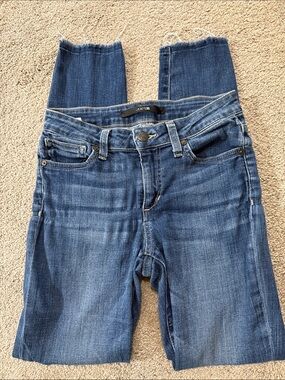 Joe's Jeans Raw Hem Cropped Straight-Leg in Blue